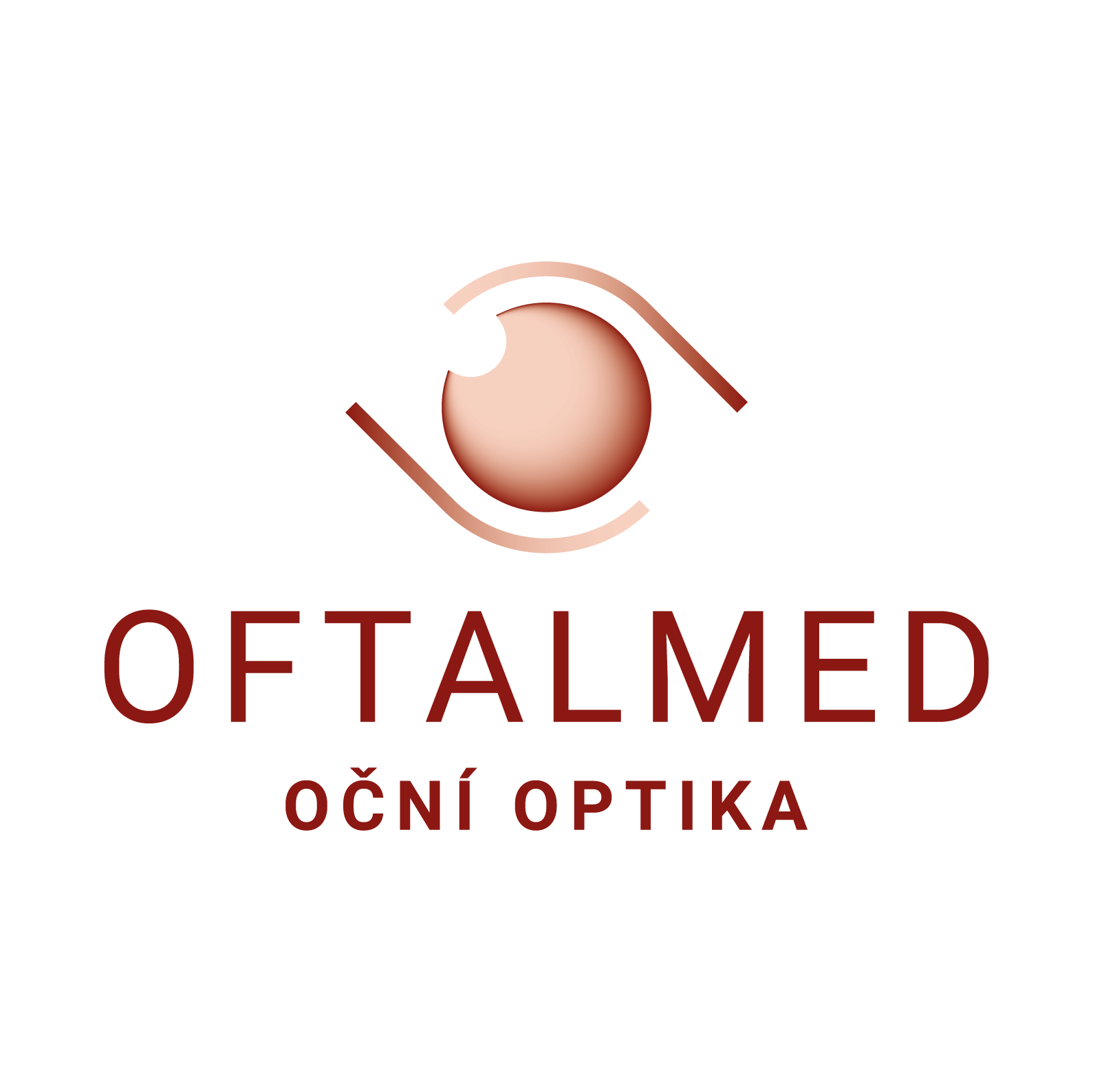 Oční ordinace MUDr. Tomáše Mňuka s pracovním stolem, skenerem a monitorem vlevo, a vyšetřovací jednotkou UNIT Smart Plus s LED štěrbinovou lampou a foropterem Vision R-700 vpravo.